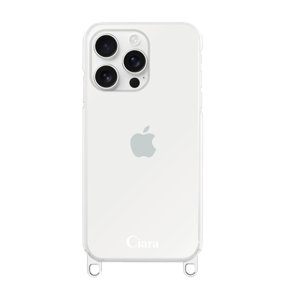 iPhone16ProMax ストラップクリアケース ロゴ クリア