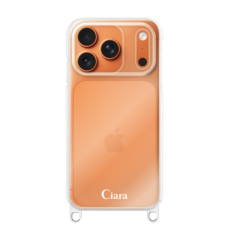 iPhoneケース  2WAYストラップクリアケース ロゴ