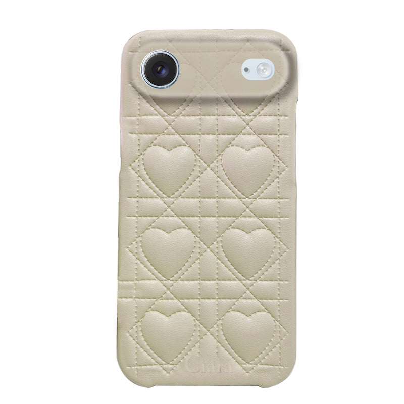 iPhoneケース ハートキルティング PUレザーケース ロゴ