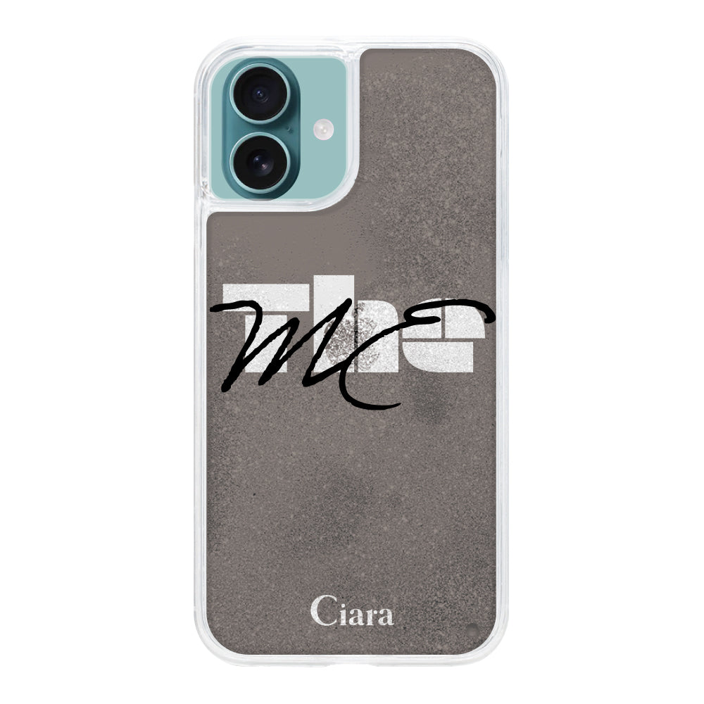 iPhone16Plus グリッター オイルクリアケース テーマ ブラック