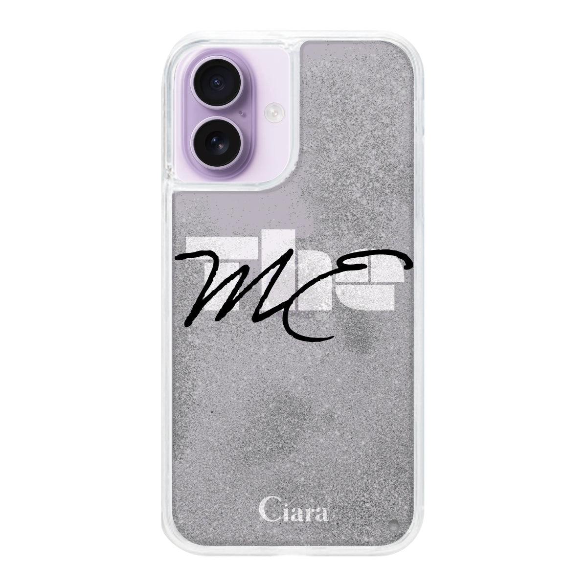 iPhone17 グリッター オイルクリアケース テーマ ブラック