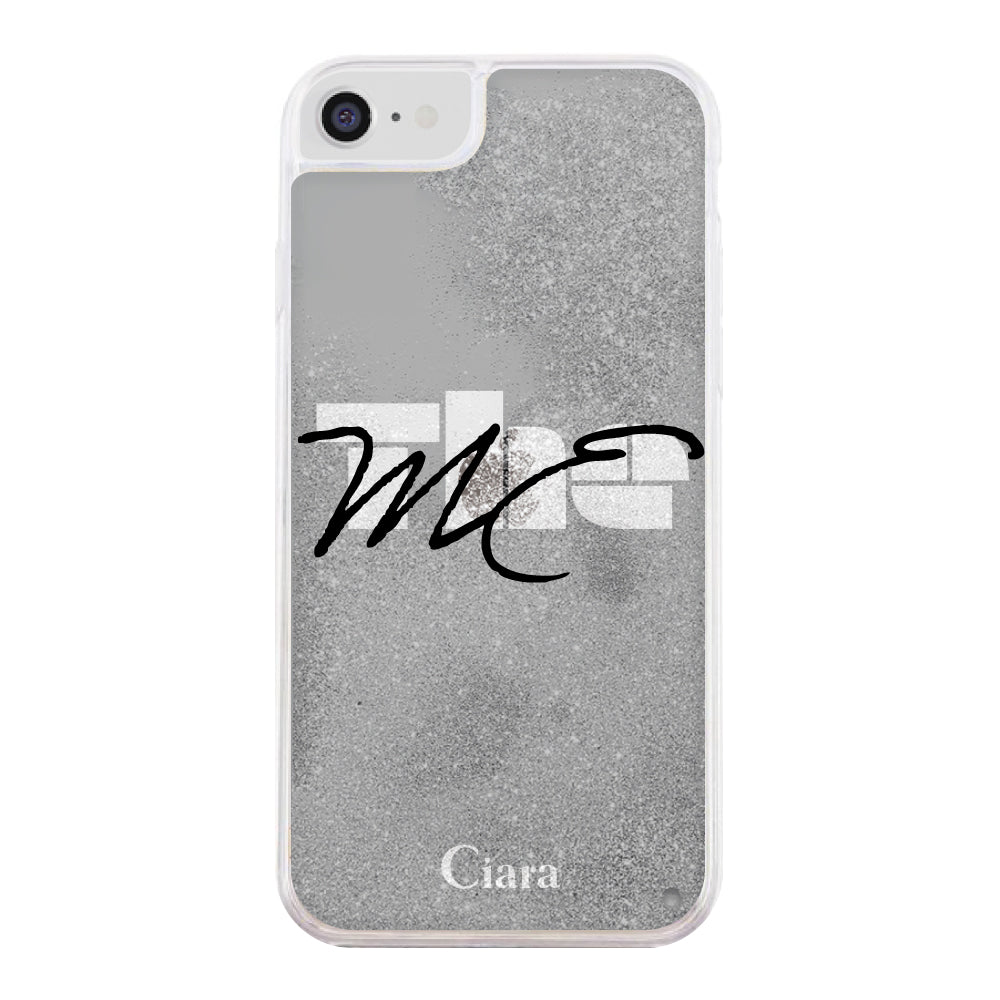 iPhone6/7/8/SE2/SE3ケース グリッター オイルクリアケース テーマ ブラック