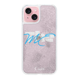 iPhone15 グリッター オイルクリアケース テーマ ピンク