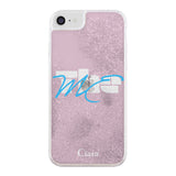 iPhone6/7/8/SE2/SE3 グリッター オイルクリアケース テーマ ピンク