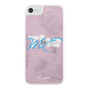 iPhone6/7/8/SE2/SE3 グリッター オイルクリアケース テーマ ピンク