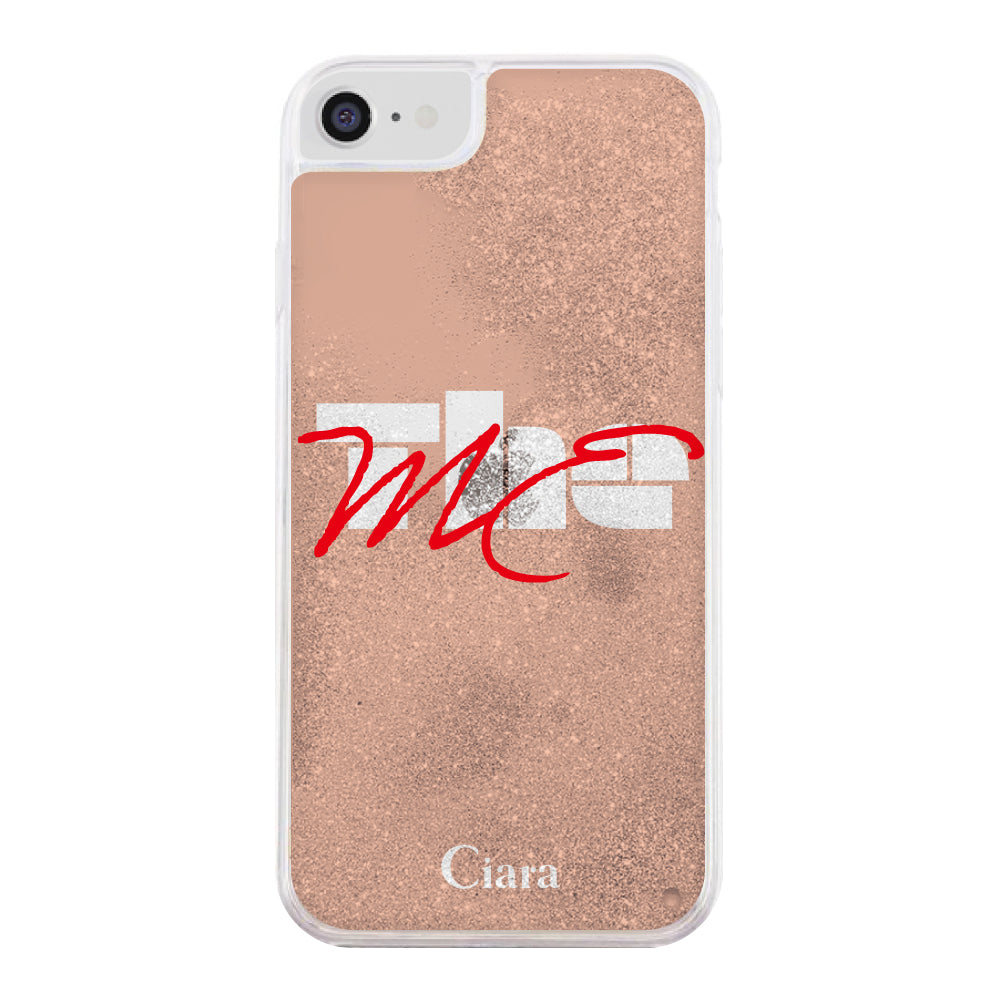 iPhone6/7/8/SE2/SE3ケース グリッター オイルクリアケース テーマ オレンジ