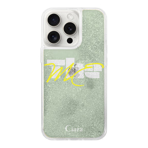 iPhone15ProMax グリッター オイルクリアケース テーマ グリーン
