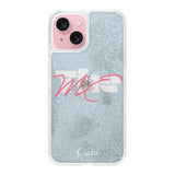 iPhone15 グリッター オイルクリアケース テーマ ブルー