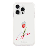 iPhone16ProMax クッションバンパー 耐衝撃クリアケース チューリップ レッド