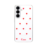 GalaxyS26 クリアケース カラーハート レッド