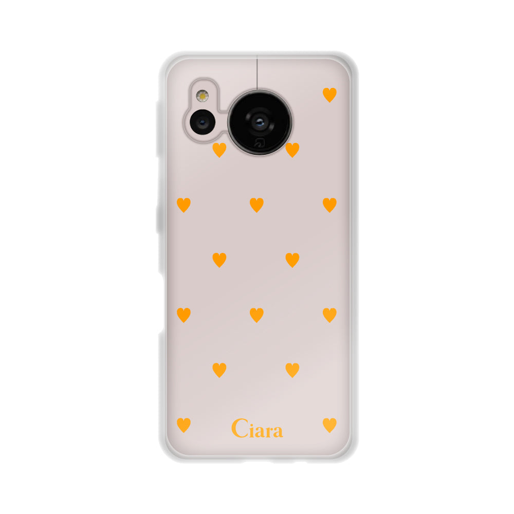 AQUOSSENSE7ケース クリアケース カラーハート オレンジ