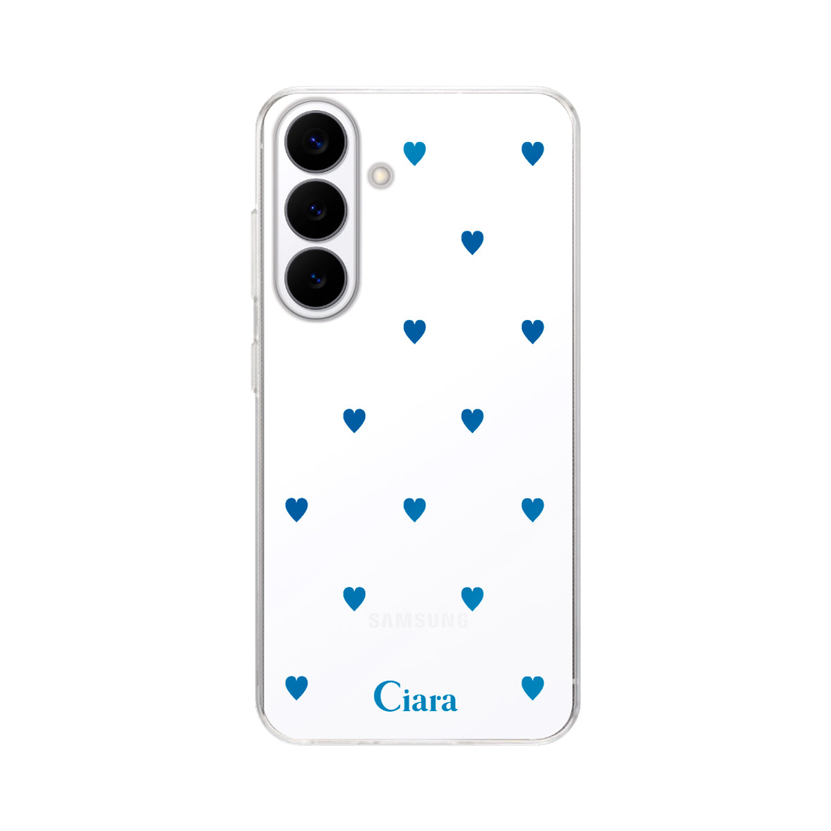 GalaxyS26 クリアケース カラーハート ブルー