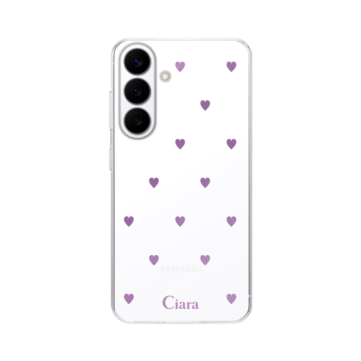 GalaxyS26 クリアケース カラーハート パープル