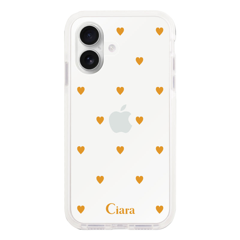 iPhoneケース クッションバンパー 耐衝撃クリアケース カラーハート