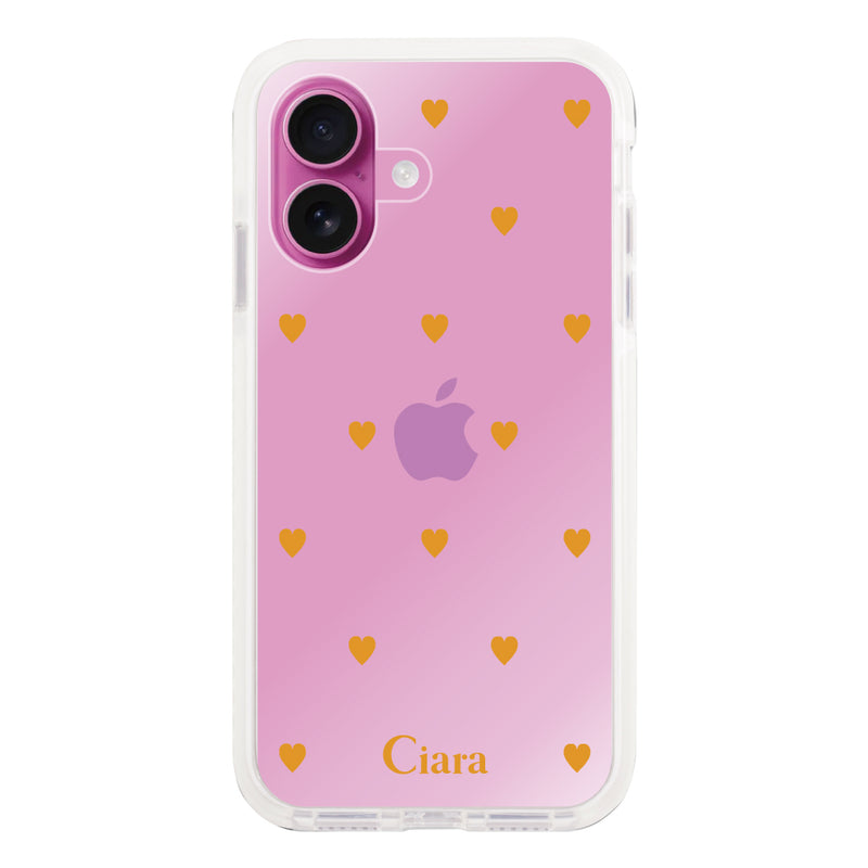 iPhoneケース クッションバンパー 耐衝撃クリアケース カラーハート