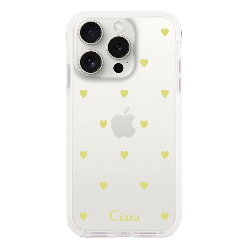 iPhoneケース クッションバンパー 耐衝撃クリアケース カラーハート
