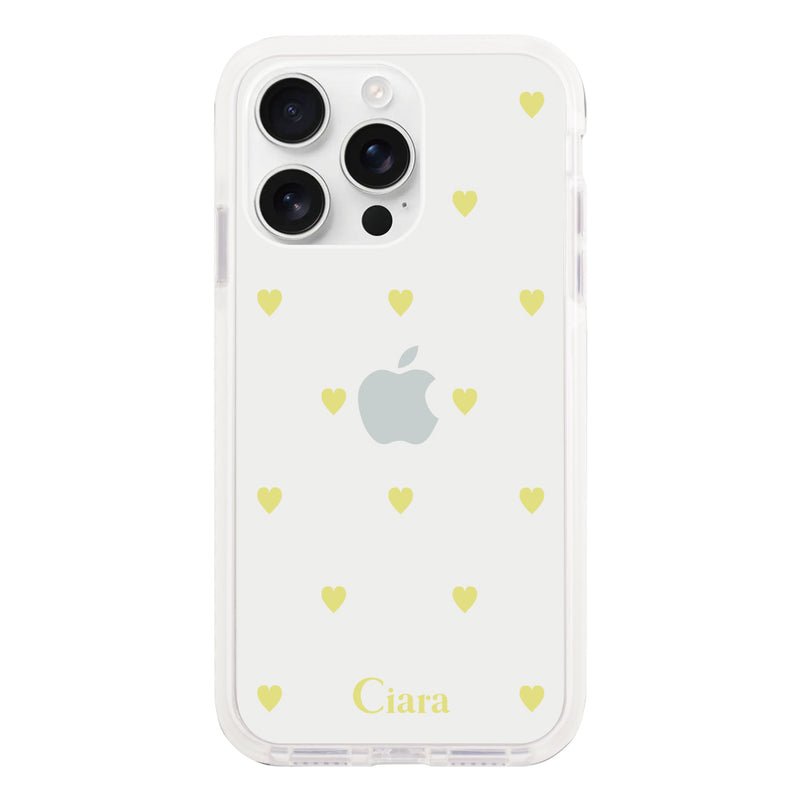 iPhoneケース クッションバンパー 耐衝撃クリアケース カラーハート