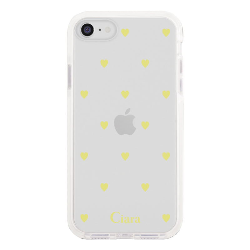 iPhoneケース クッションバンパー 耐衝撃クリアケース カラーハート
