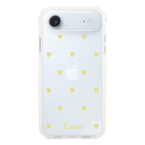 iPhoneAir クッションバンパー 耐衝撃クリアケース カラーハート イエロー