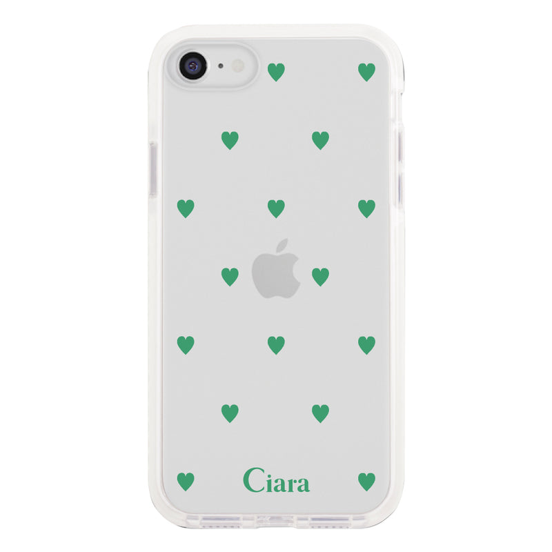 iPhoneケース クッションバンパー 耐衝撃クリアケース カラーハート