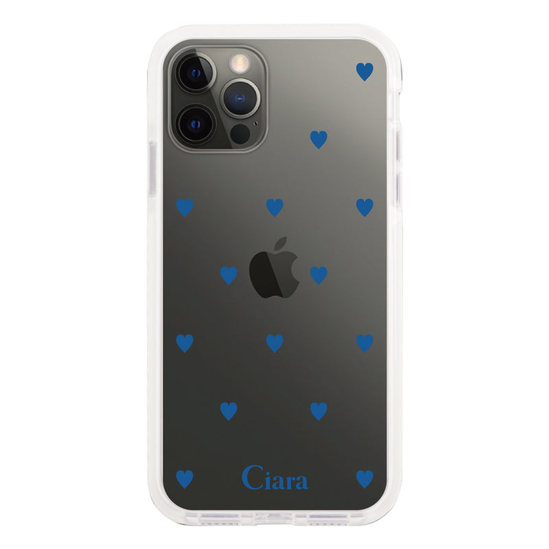 iPhoneケース クッションバンパー 耐衝撃クリアケース カラーハート