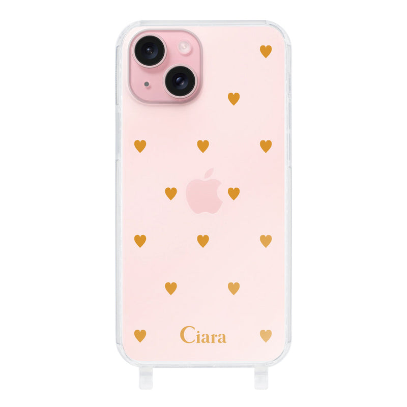 iPhoneケース  ストラップクリアケース カラーハート