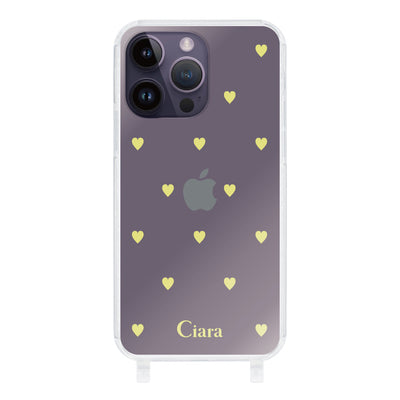 iPhoneケース  ストラップクリアケース カラーハート
