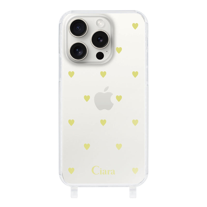 iPhoneケース  ストラップクリアケース カラーハート