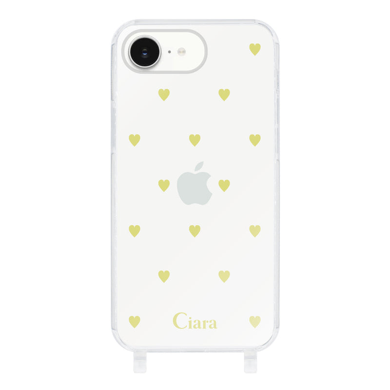 iPhoneケース  ストラップクリアケース カラーハート