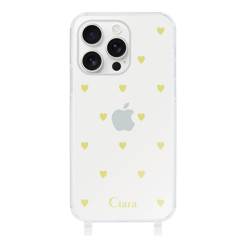 iPhoneケース  ストラップクリアケース カラーハート