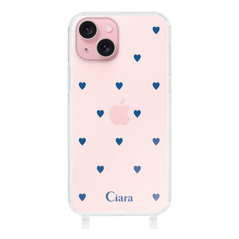 iPhoneケース  ストラップクリアケース カラーハート