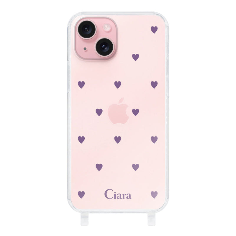 iPhoneケース  ストラップクリアケース カラーハート