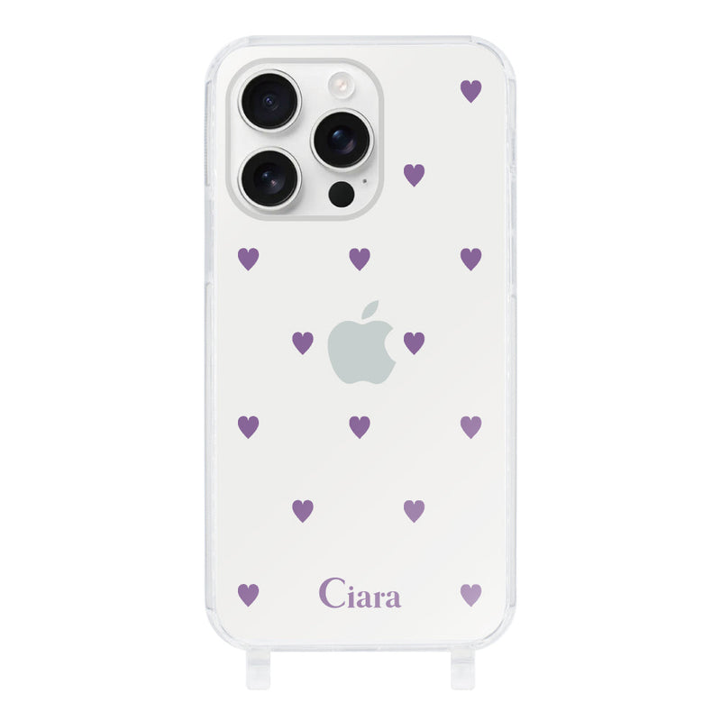 iPhoneケース  ストラップクリアケース カラーハート
