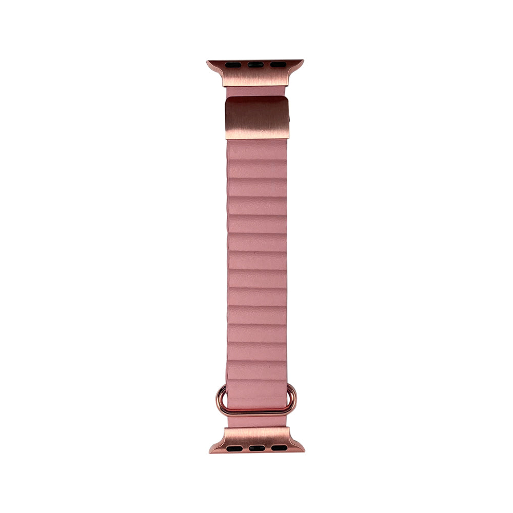 42mm/44mm/45mm/49mm PUレザーマグネットアップルウォッチバンド ローズ