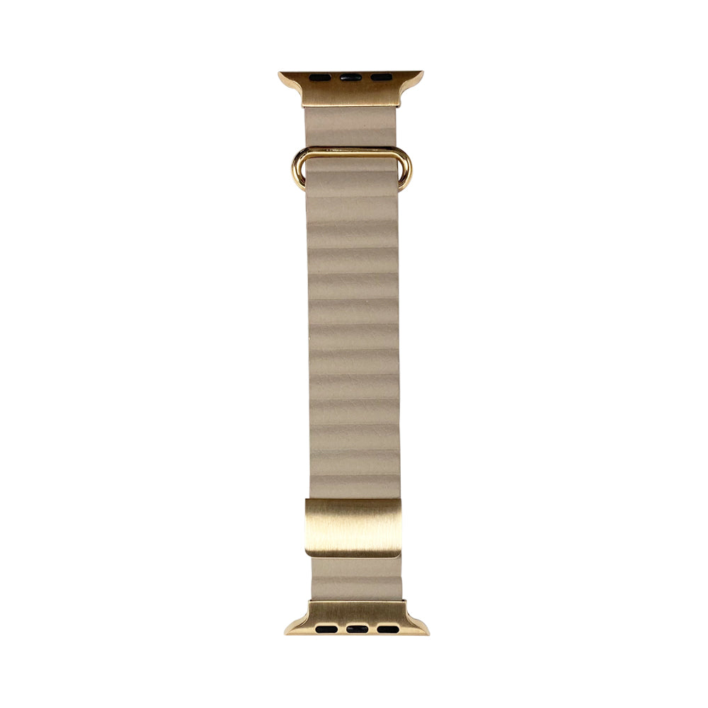 42mm/44mm/45mm/49mm PUレザーマグネットアップルウォッチバンド ベージュ