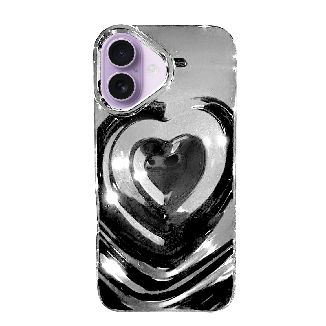 iPhone17 ハートウェーブフォーム TPUケース プティ シルバー
