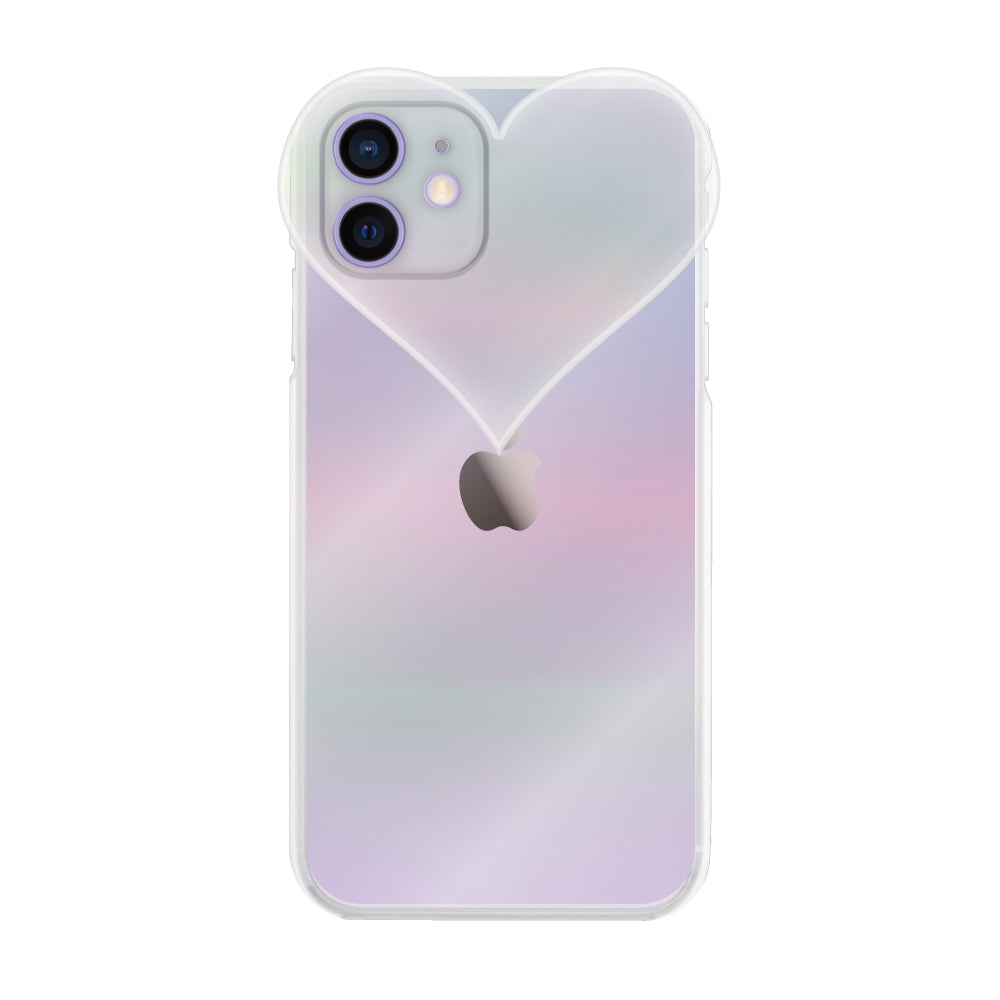 iPhone12ケース ハートクリア TPUクリアケース プティ オーロラ