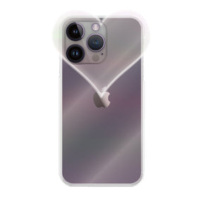iPhone14ProMaxケース ハートクリア TPUクリアケース プティ オーロラ