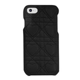 iPhone7/8/SE2/SE3 ハートキルティングPU レザーケース プティ ブラック