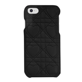 iPhone7/8/SE2/SE3 ハートキルティングPU レザーケース プティ ブラック