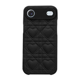 iPhoneAir ハートキルティングPU レザーケース プティ ブラック