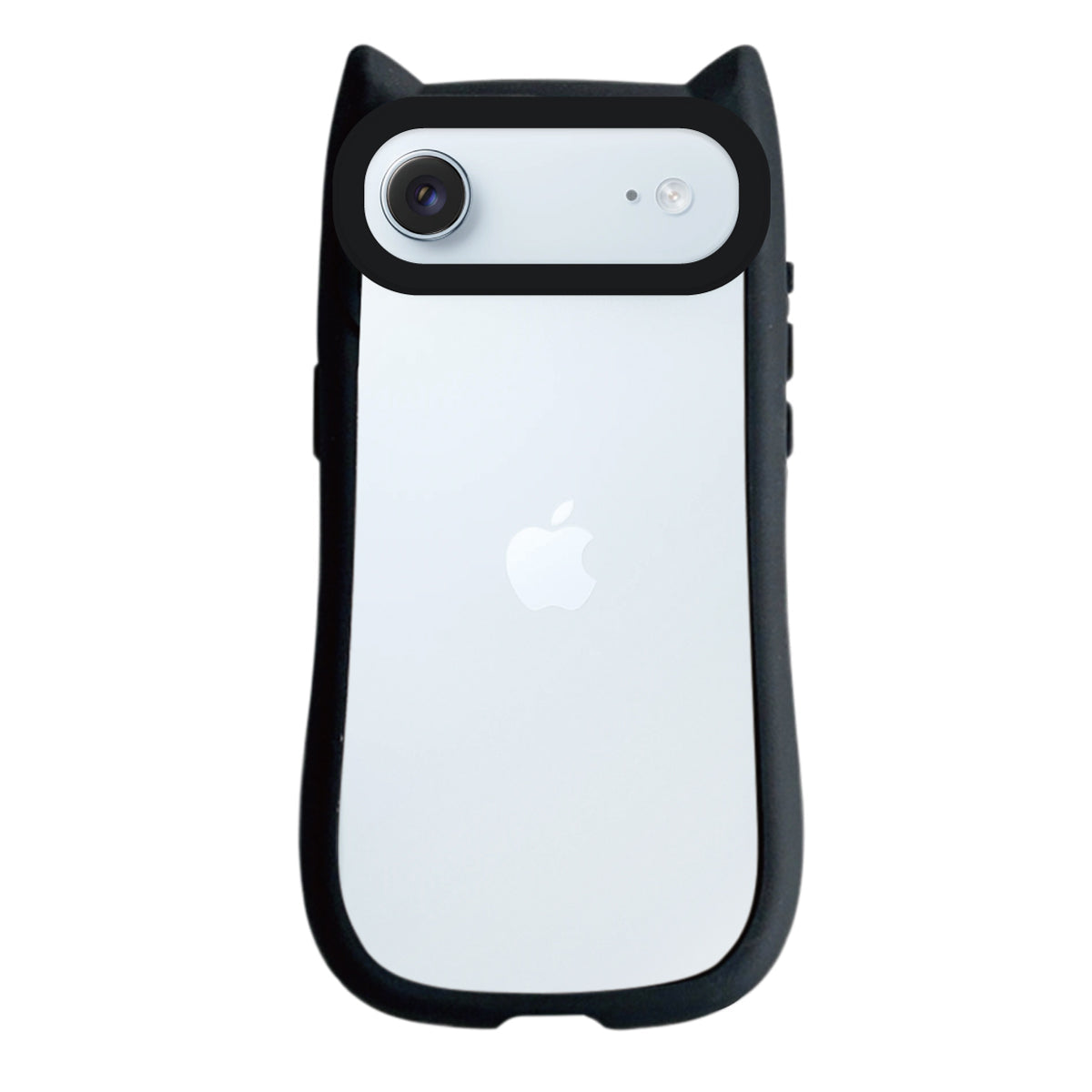 iPhoneAir ネコミミグリップ 耐衝撃クリアケース プティ ブラック