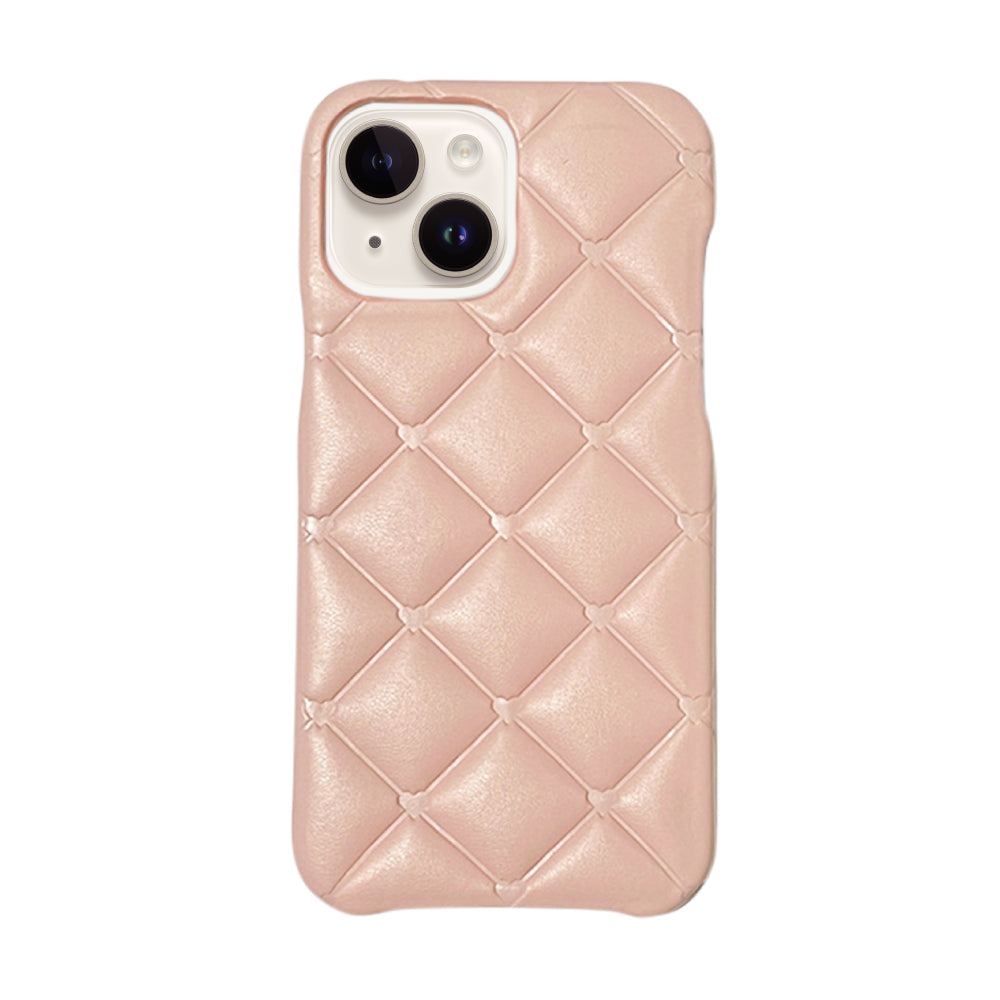 iPhone15ケース】 キルティングミニハートPUレザー Petit(プティ