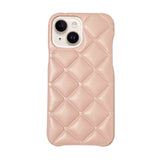 iPhone14/13ケース キルティングミニハートPUレザー プティ ピンク