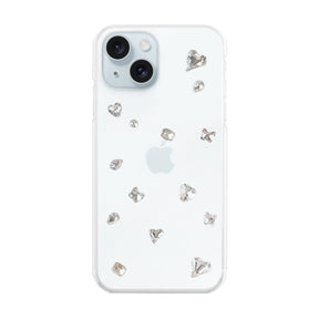iPhone15Plus ビジューTPUクリア プティ ホワイト