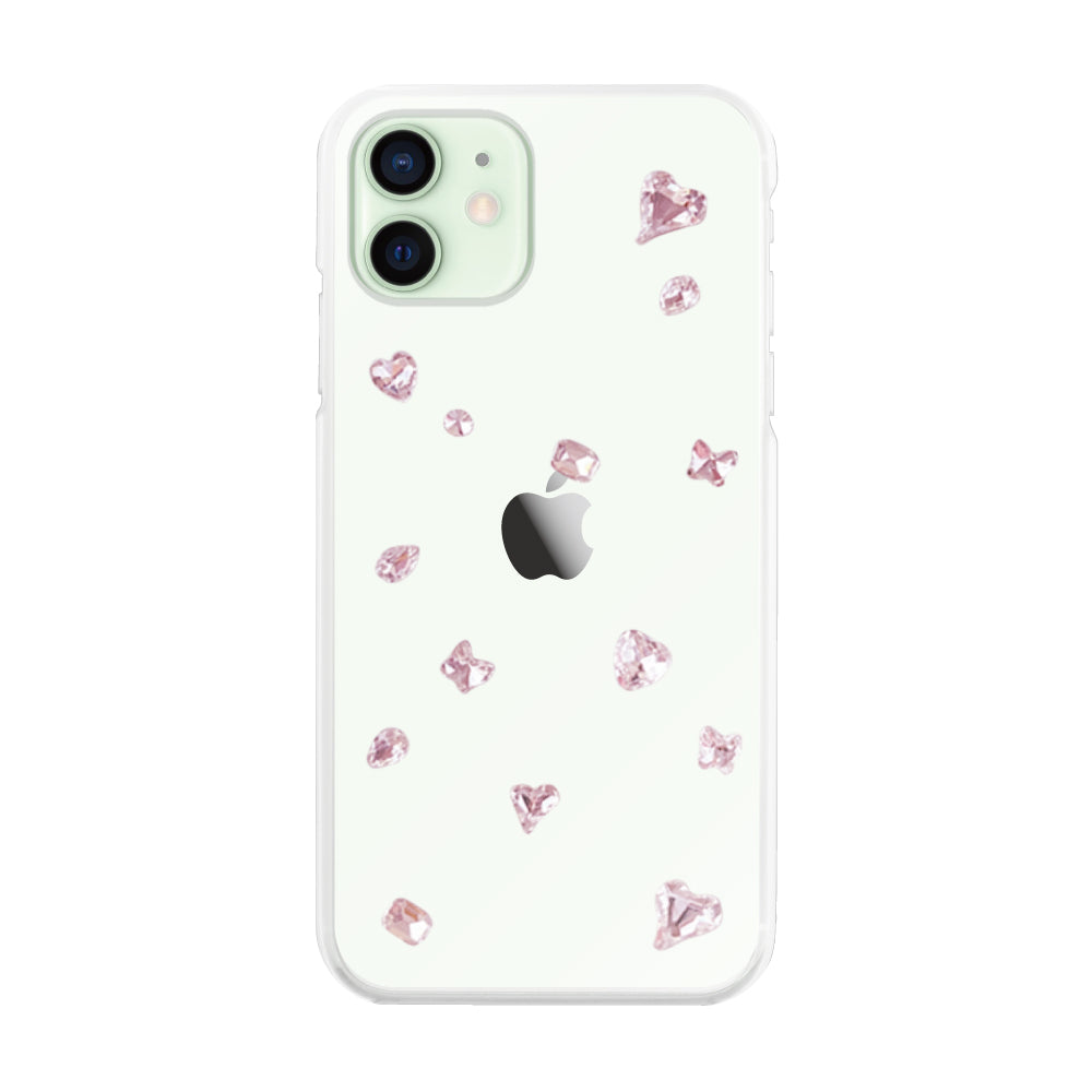 iPhone12mini ビジューTPUクリア プティ ピンク