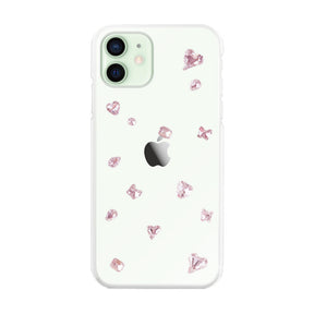 iPhone12mini ビジューTPUクリア プティ ピンク