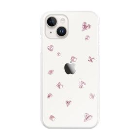 iPhone14/13 ビジューTPUクリア プティ ピンク
