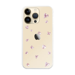 iPhone14Pro ビジューTPUクリア プティ ピンク