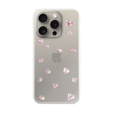 iPhone15Pro ビジューTPUクリア プティ ピンク